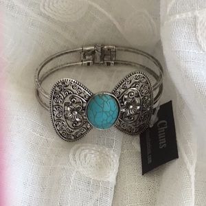 Butterfly topaz style bracelet with filigree wings